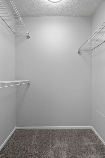 Walk-In Closet With Built-In Shelving